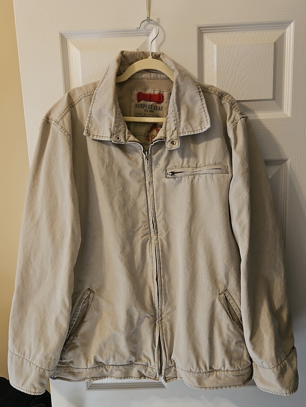 Old Navy Light Beige Zip-Front Jacket